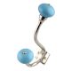 Sky Blue Ceramic Silver Iron Hooks